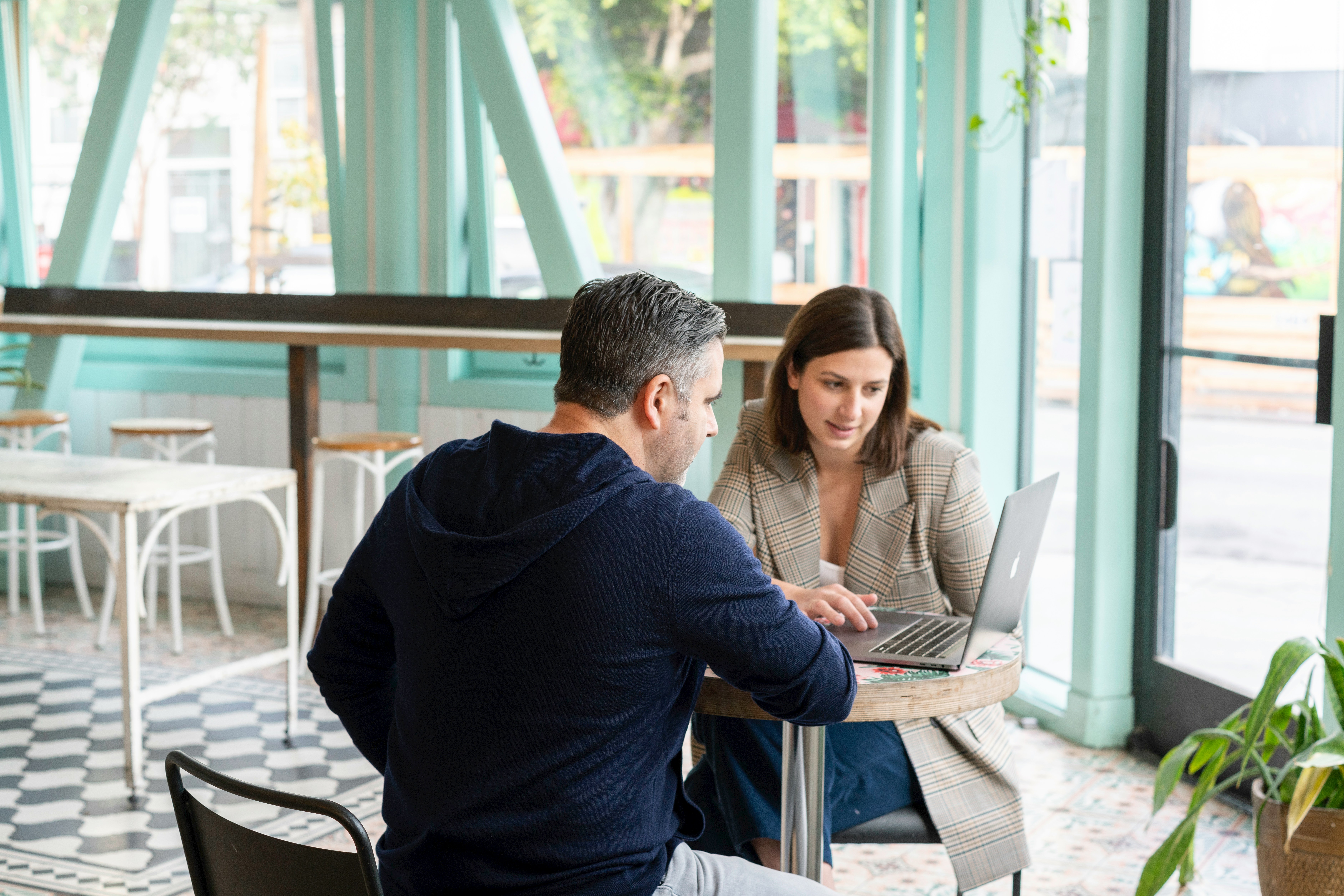 A salesperson trying to sell to a prospect